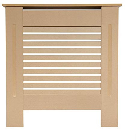 Jack Stonehouse Radiator Cover Modern Horizontal Slat MDF Wood Cabinet, Unfinished Mini