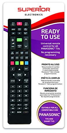 Superior Electronics Replacement Panasonic - Mando a Distancia Universal para Todos los televisores Panasonic - Listo para Usar sin programar - Compatible con Smart TV