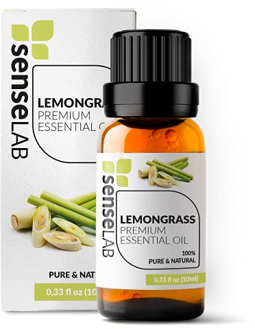 SenseLAB Lemongrass Essential Oil - 100% Pure Extract Lemongrass Oil Therapeutic Grade Essential Oils - for Diffuser and Humidifier - Relaxing and Soothing Oil - Aromatherapy Oils (10 ml)