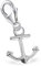 Goldene Hufeisen Anker Charm Anhänger 925 Silber Poliert für Bettelarmband Charmkette