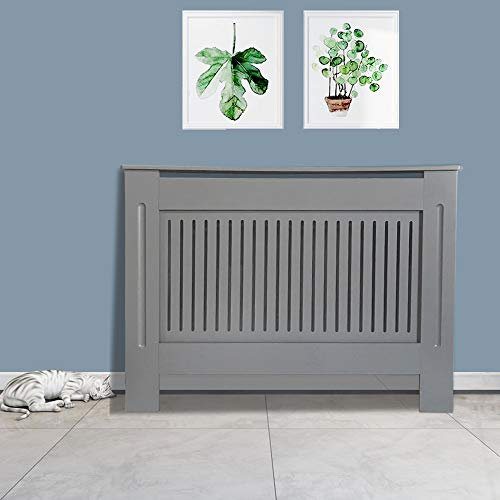 NRG Extendable Radiator Cover Grey MDF Painted Cabinet Mordern Home Funiture Vertical 1120 x 815 x 190mm