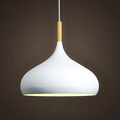 Mengjay Moderna Lampada a Sospensione soffitto Industriale interna Lampadario Edison Rustico E27 metallo Lampada Pendente per Cucina Sala da Pranzo soffitta caffè bar ristorante soggiorno (bianco)