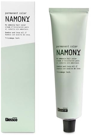 GLOSSCO PROFESSIONAL - Tinte sin Amoniaco Namony 8.3 Rubio Claro Dorado, 100 ml, Bamboo y Aceite de Inca, Color Intenso y Natural, Cabello Hidratado, Cubre 100% Canas, Suavidad y Brillo