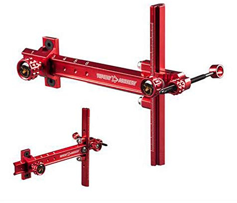 SHARROW Bogenvisier für Recurvebogen Bogen Visier Bow Sight Aluminiumlegierung Bogen Anblick Bogenschießen Visier Jagdvisier Bogensport Zubehör (Rot)