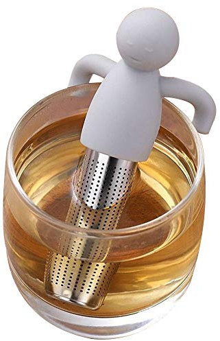 Teesieb Teefilter modernes Design aus hochwertigem Edelstahl/Silikon (Stahl)