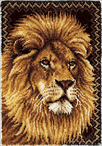 Tiger Knüpf-Sets Tapisserie Teppich Knüpfen Set Knüpfkissen Zum Selber Knüpfen Kreuzstich Set Knüpfset Handarbeit Set Knüpfteppich Für Kinder Und Erwachsene,85x63cm