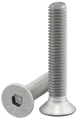 Senkkopfschraube mit Innensechskant (ISK) nach Norm ISO 10642 / DIN 7991, rostfreier Edelstahl, A2, V2A, Senkschraube, Innensechskantschraube mit Senkkopf (10 Stück, M8 x 50 mm)