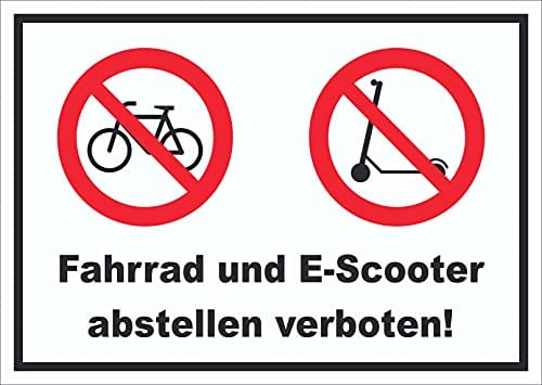 HB-Druck Schild Fahrrad und E-Scooter abstellen verboten A5 (148x210mm)