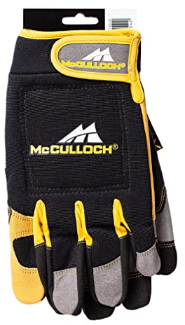 Universal Handschuhe mit Schnittschutz Größe 10, PRO009: Schutzhandschuhe für das Arbeiten mit Kettensägen, lederverstärkt, wasserfeste Handoberfläche, Schnittschutzklasse 0 (00057-76.165.25)