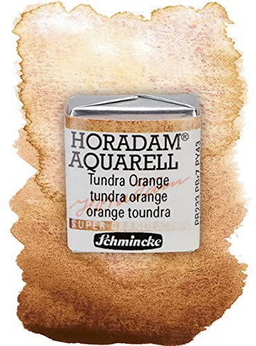 Schmincke – HORADAM® AQUARELL, Super Granulation, 14 981 044 Tundra Orange, 1/2 Näpfchen, sehr stark granulierende Farbtöne, feinste, supergranulierende Aquarellfarben