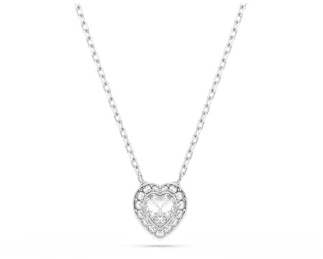 Swarovski Pendente Ariana Grande x, Taglio misto, Cuore, Bianco, Placcato rodio