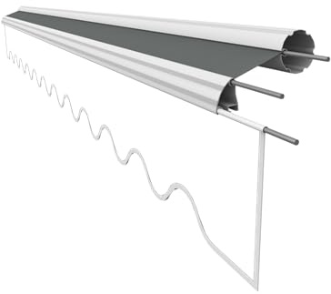 VANA Markisenstoff Ersatzstoff ohne Volant für 4 x 3 m Markisentuch Markisenbespannung Sonnenschutz fertig genäht Maß Tuch 3,83 x 3 m Design SPD008
