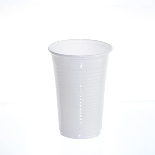Commerline 3000 Stück Plastikbecher 0,2L Trinkbecher, Plastik Weiß Becher, Partybecher, Kunststoffbecher, Wasserbecher Ausschankbecher