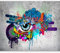 murando - Vlies Fototapete Graffiti 100x70cm - Foto Tapete Schlafzimmer Wohnzimmer Moderne Vliestapete XXL Wandtapete Motivtapeten Bildtapete 3d Effekt Wand Dekoration - Betonoptik Streetart Auge bunt