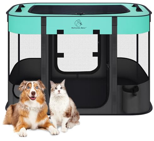 Foldable Pet Playpen,Cat Dog Playpen,Portable Dog Cage soft Portable Exercise Kennel Tent,Puppy Pen Indoors/Outdoors Pet Tent Fence (M(80 * 60 * 55cm))
