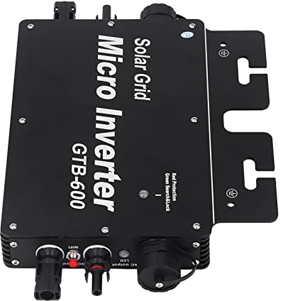 Micro Inverter, Solar Power Grid Tie 600W WIFI Control Alloy GTB 400 Automatische Identifikation AC120 230V Schwarzer US-Stecker Wasserdichte APP AC230V (Schwarz)