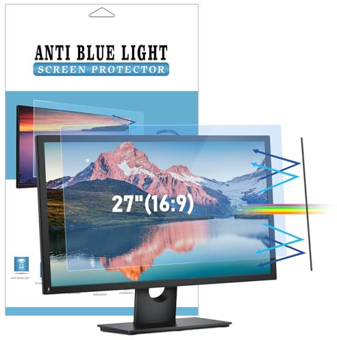 LAMA Filtro universale per schermo del monitor del computer da 27 pollici (larghezza x altezza: 59,8 x 33,7 cm), protezione per schermo da 27 pollici, anti luce blu, antiriflesso, anti-UV, protezione
