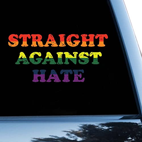 Straight Against Hate Aufkleber, LGBT Pride Vinly Aufkleber für Autos, Laptops, Fenster, Wände, Kühlschrank, WC und mehr, 38,1 cm (15 Zoll)