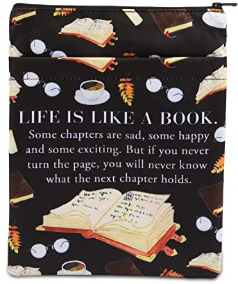 PLITI Book Lover Sleeve - Bookworm Gift, Club Inspirational Quote Protector, Literature for Reader (Life Like BSblU)