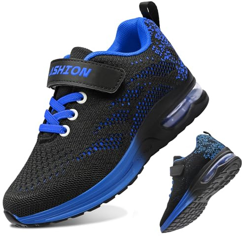 Boys Trainers Kid Running Shoes Athletic Sneakers Lightweight Breathable School Shoes(M Blue,32EU)