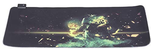 SYH&AQYE Tapis de Souris de Jeu RVB, Clavier Filaire en Caoutchouc avec Modes D'éclairage Réglables, Tapis de Souris LED Souple Plug and Play pour Gamer Esports Pros 31,5 X 12 Pouces