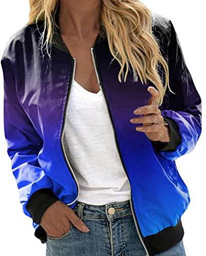 Leichte Jacke Damen Sommer Dünn Bedruckt Pilotenjacke Jacket Blumenmuster Wasserdicht Jacken Sommerjacke Elegant Ubergangsjacken Kurzjacke Dünne Winddicht Bomber Jacket Blusenjacke für Frauen