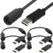 Xiatiaosann Dongle di ricambio cavo USB breakaway, controller cablato cavo breakaway cavo adattatore controller di gioco per Xbox 360, nero (confezione da 4)