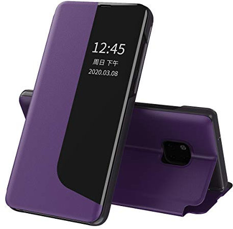 Handyhülle für Huawei Mate 20 Pro, Huawei Mate 20 Pro Hülle Clear View Fenster Klappbar Leder Schutzhülle mit Standfunktion 360 Schutz Stoßfest Klapphülle für Huawei Mate 20 Pro,QH CC Zi