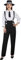 NUWIND 1920er Jahre Gangster Kostüm für Damen Mafia Nadelstreifen Hose Overall Hemd Krawatte Hut 20er Jahre Outfit Vintage Gangsterboss Anzug (L)