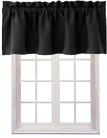 SMELEYOU Gardinen Kurz Vorhang Kurz Vorhang Blickdicht für Fenster 45x145 cm Black Out Curtains Valance Vorhänge Wärme isolierte Küchend Valance Home Decor Dekoration