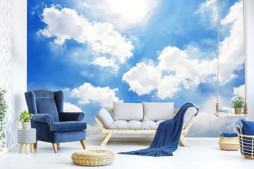 Papier Peint panoramique Papier Peint 3D Nuage Ciel Papier Peint, 274 * 254cm Tableaux Muraux Photo Décoration Murale Salon Chambre