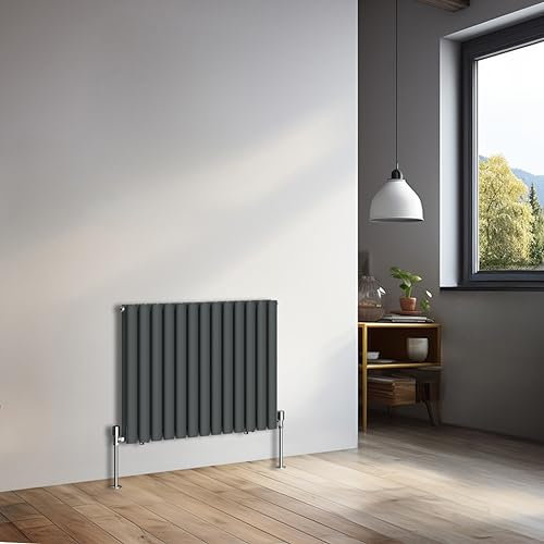 NRG 600x767mm Horizontal Oval Double Panel Radiator Heater Column Radiator Central Heating Radiators Anthracite