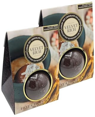 Hot Chocolate Gift Set - Hot Chocolate Bomb - Hot Cocoa Bomb - Milk Chocolate Bomb With Mini Marshmallows - Pack Of 2 (Hot Chocolate) (Velvet Rich)
