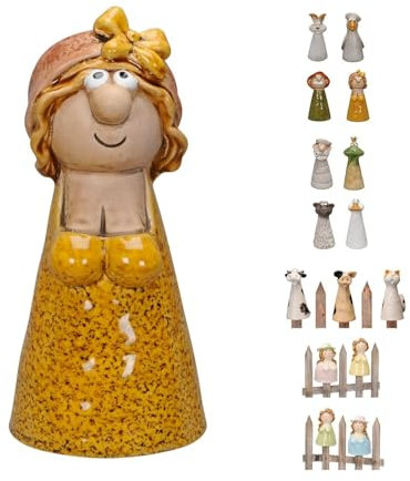NETPROSHOP Zaunhocker Zaunfigur Viele Tiere und Figuren Steinzeug Höhe ca. 16-18 cm, Auswahl:Martha