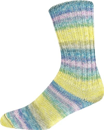 ONline Supersocke Sort. 348 Silk-Color 100g 2909 - gelb/hellblau