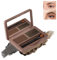 AFEION Augenbrauen Palette 2 In 1, Augenbrauenpuder, Wasserdichtes Augenbrauen Gel, 2 Braun-Töne, Einfach Zu Färben, Langlebig