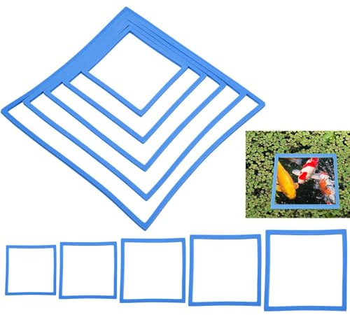 Streysisl Aquarium-Schwimmring, Fischfütterungsring - Quadratische schwimmende Pflanzenringe für Aquarien,10 Stück 5 Größen Fischfütterungsringe für Aquarium-Pflanzenzaun halten schwimmende Pflanzen