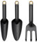 Fiskars Gartenwerkzeuge-Set, 3-teilig, Blumenrechen, Blumenkelle und Pflanzkelle, 65% recycelter FiberComp-Kunststoff mit Glasfaser, Schwarz/Orange, Solid, 1076379