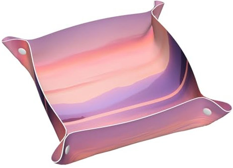 Bandeja de tocador, bandeja de piel de PVC para viajes, organizador de viaje pequeño para llaves, carteras, relojes, monedas (patrón de lago silencioso)