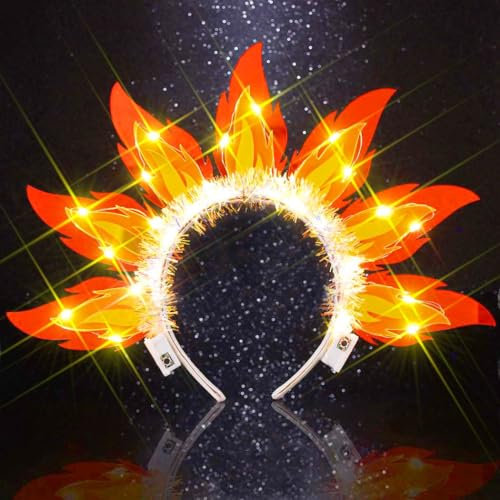 Evlry Serre-tête lumineux à LED avec couronne de feu - Accessoire de cheveux pour femme