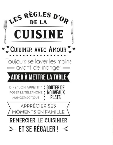 Pegatina de las reglas doradas de la cocina 50 x 70