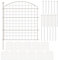 Relaxdays Teichzaun, 12 Zaunelemente, je HxB: 78 x 75 cm, Oberbogen, zum Stecken, Metall, Garten, Pool, Beetzaun, braun