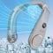Portable Neck Fan Rechargeable-[3-12Hrs] Long Battery Powered Menopause Air Conditioning,No Blade Flexible Body Face Neck Air Conditioner,Rose Gold 360°Airflow Ice Cooling Fans to Wear Round Neck Grey