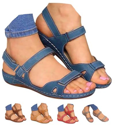 Yinguo Sandals for Women Ladies Summer Beach Orthopedic Shoes Breathable Comfortable Open Toe Hollow Slide Walking Sandls