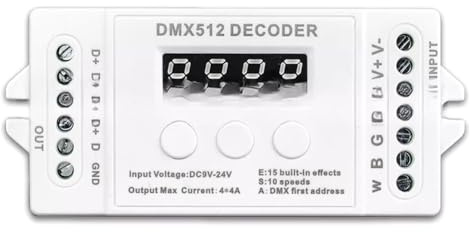 Cenei Light Decoder 4 Channel LED Decoder Digital Display Button for Stage Light Strip