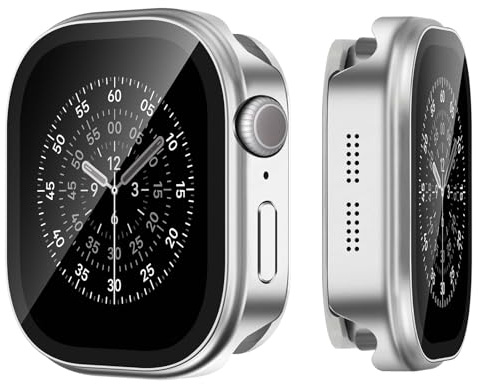Suphart Schutzhülle Kompatibel mit Apple Watch Serie 11/10 Hülle 46mm | Robuste Metallgehäuse mit Rückrahmen und Integriertem Displayschutz für iWatch Serie 11/10 46mm (Silber)