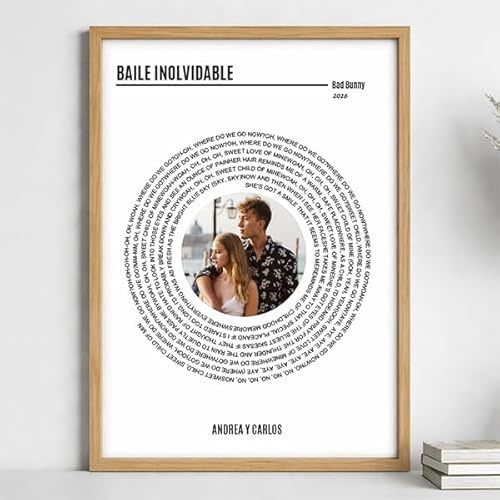 Transparent Gift Póster Letra Canción Spotify en Espiral Personalizado. Cuadro y Decoración Personalizada para el Hogar. Regalo Personalizado para bodas, aniversarios, parejas y familias.