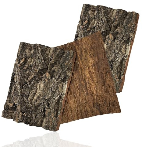 CZMTBO 3 Stück Korkrinde Rückwand, 30x20cm Natürliche Baumrindenoptik 3D Zierkork Naturlook Rinde Korkrindenstücken für Reptilien wie Eidechsen Bartagamen Schildkröten