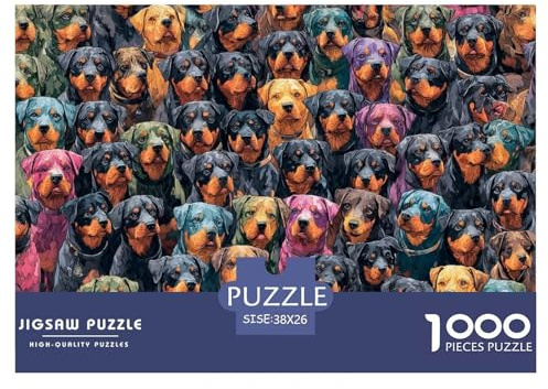 Bunte Hunde Porträt 1000 Teile Puzzle 1000 Teile Puzzle Spiel Papier Erwachsene Entspannung Konzentration Wohnkultur Geschenk 38x26cm/1000pcs