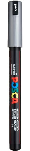 POSCA uni-ball 181782 - Marqueur POSCA à pointe calibrée, argenté